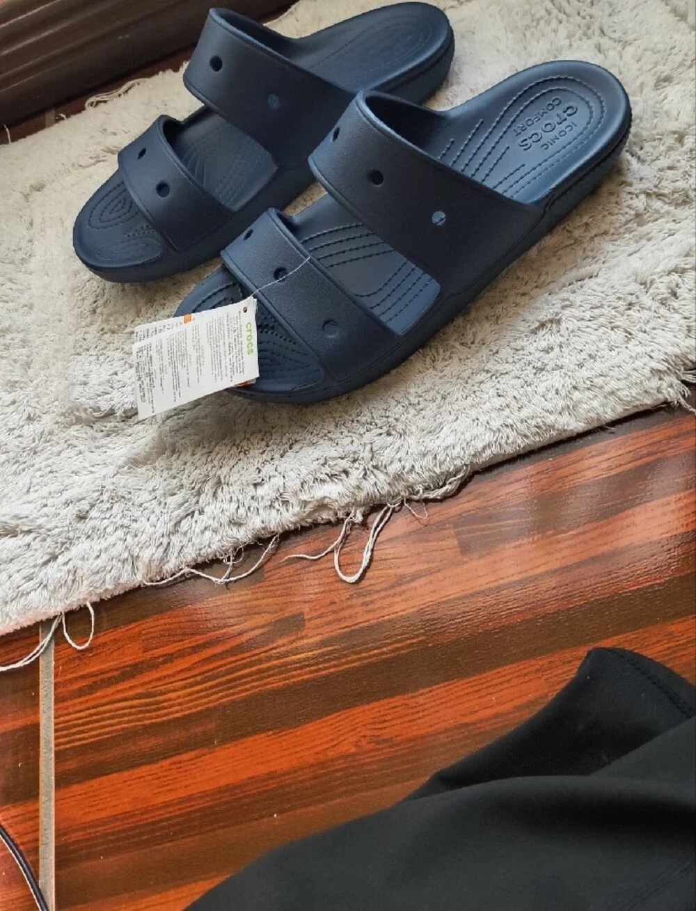 CROCS Men's Size 10 Double-Strap Slide Sandals in Navy